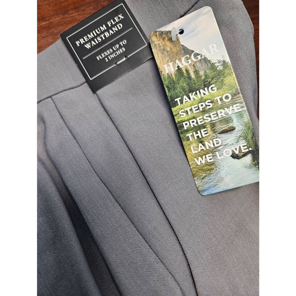 Haggar NEW TAGS Premium Comfort Dress Pants Gray 32x34 slim - Picture 8 of 9